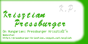 krisztian pressburger business card